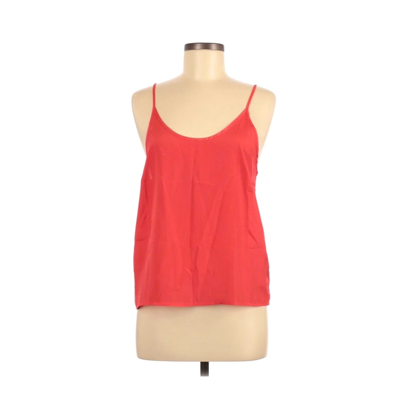 Vintage Timing Women's Tank Camisole Top Size Medium Red Strappy Back in White