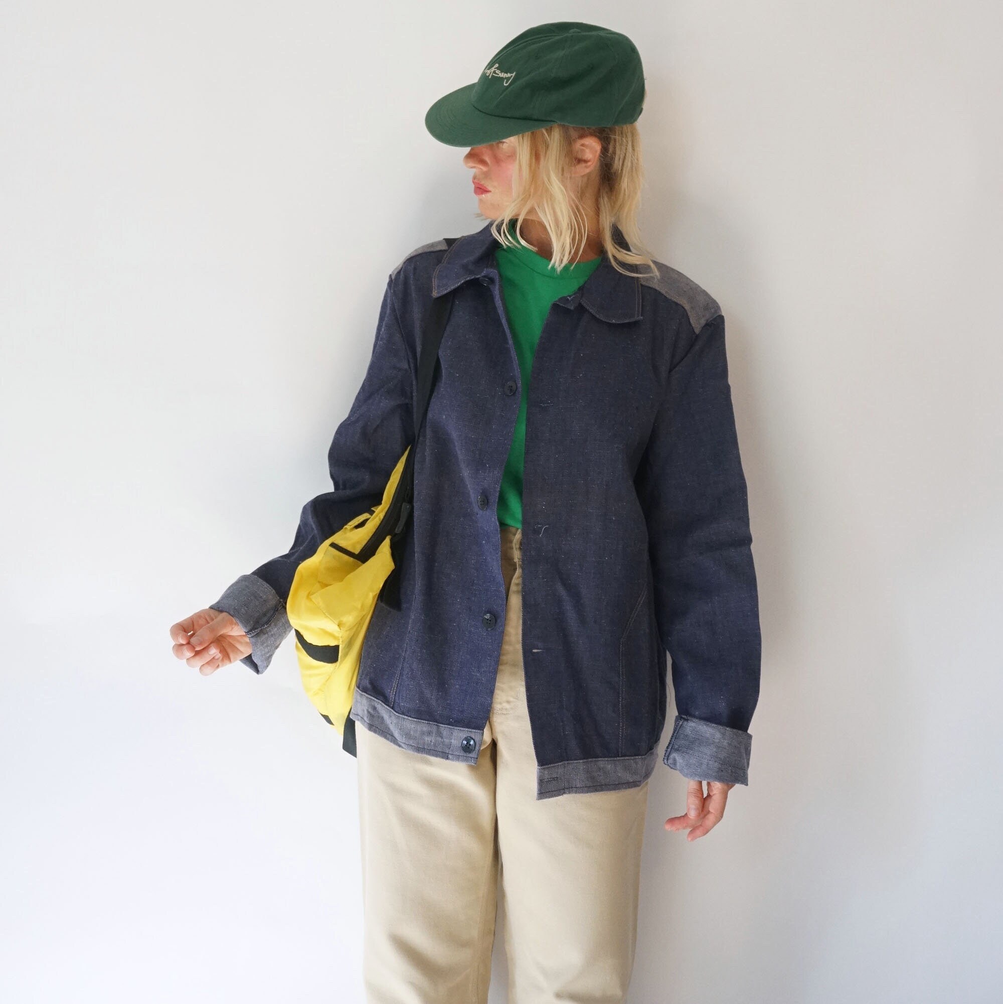 Vintage Two Tone Chambray German Workwear Chore Jacket | Shirt Utility French Style