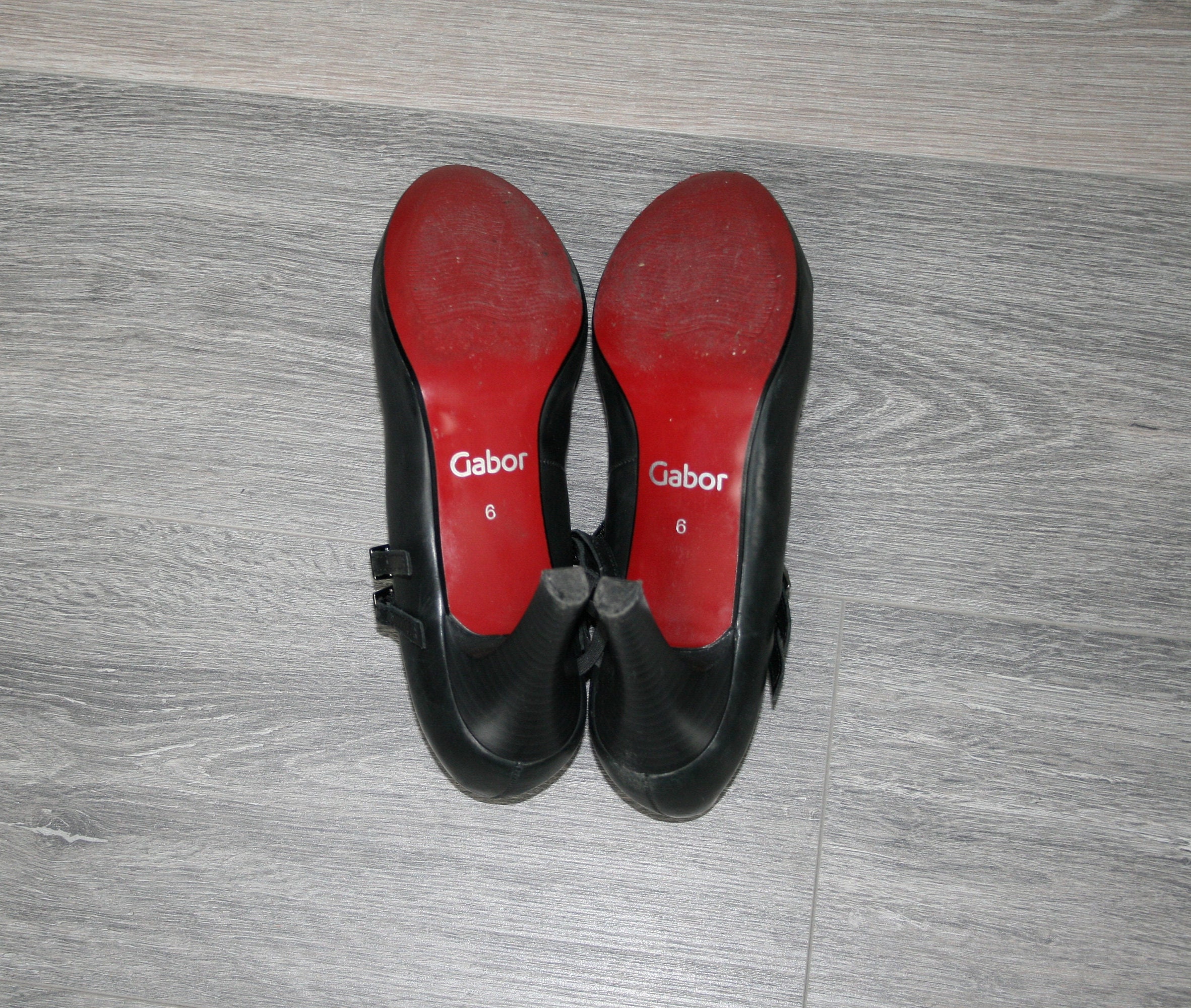 Vintage Women Red Bottom Black Leather Strappy Pumps Almond Toe Shoes Stiletto Heel Uk Size 6 Made in Portugal