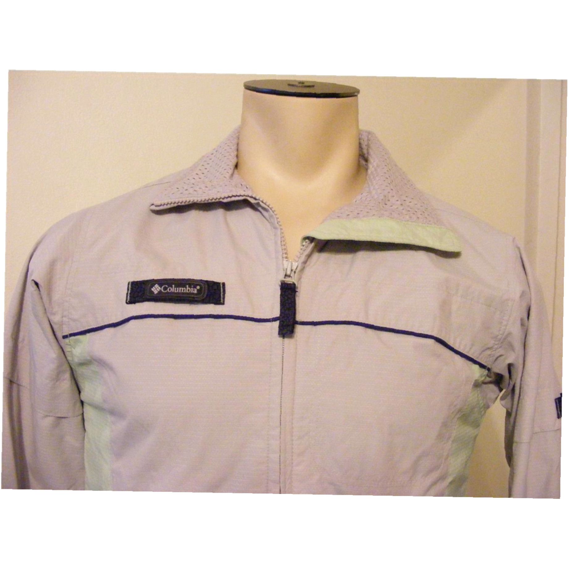 Vintage Womens Columbia Packable Glow Reflective Jacket Zip Up Very Clean Ski Size Small in White