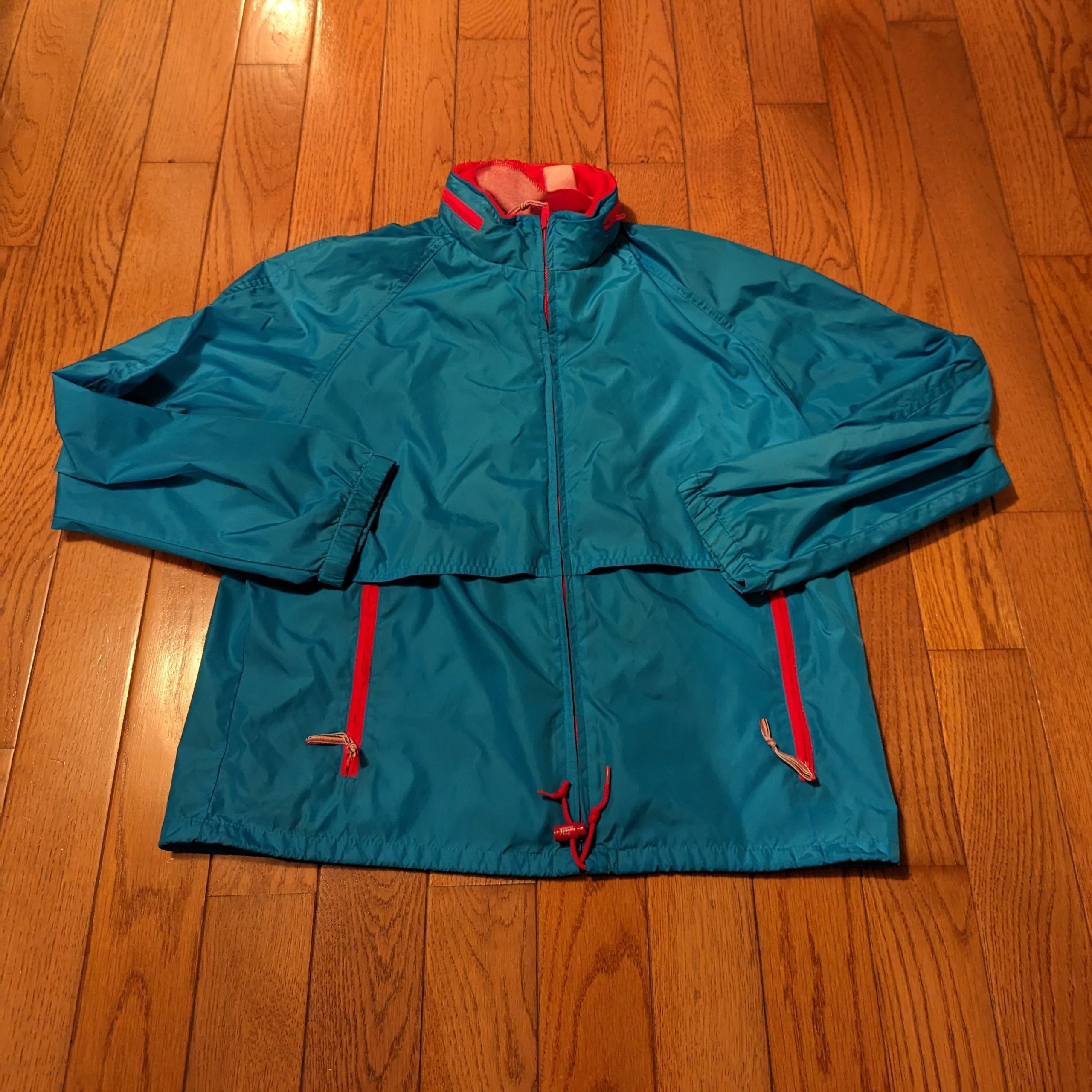 Vintage Woolrich Windbreaker in Blue Pink, Women's (Size Large)