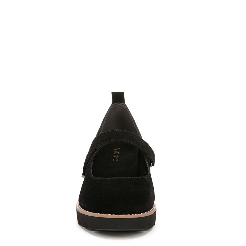 Vionic Women's Alma Wedge Mary Jane Shoes (Black Suede) - Size 10.0 M