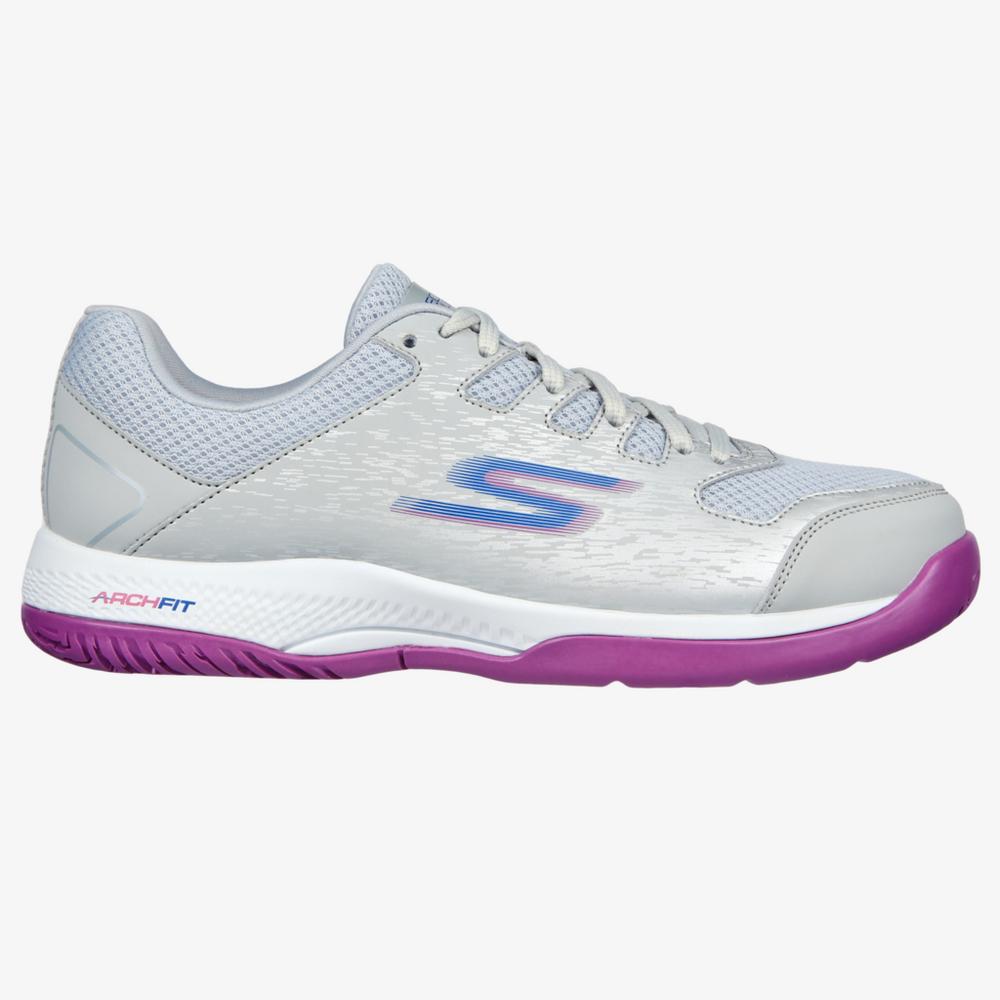 Viper Court Women's Pickleball Shoe, Grey/Purple, 6 M - Skechers Golf