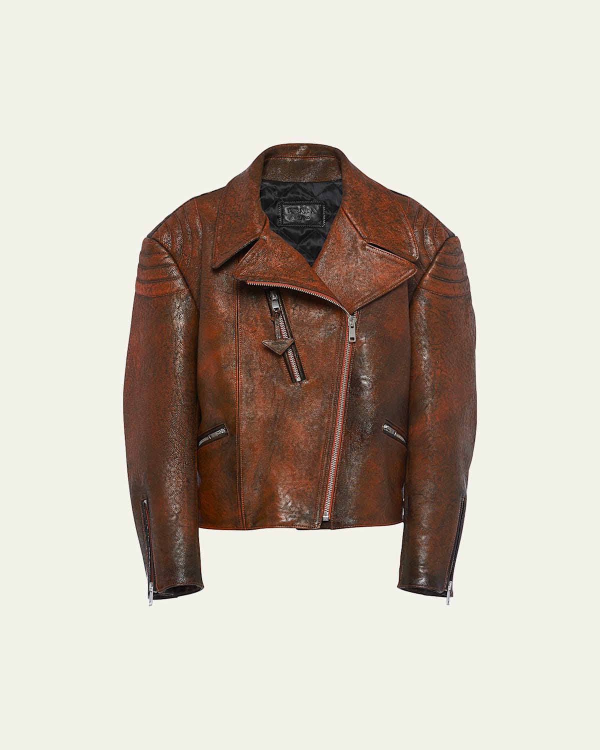 Vitello Leather Biker Jacket