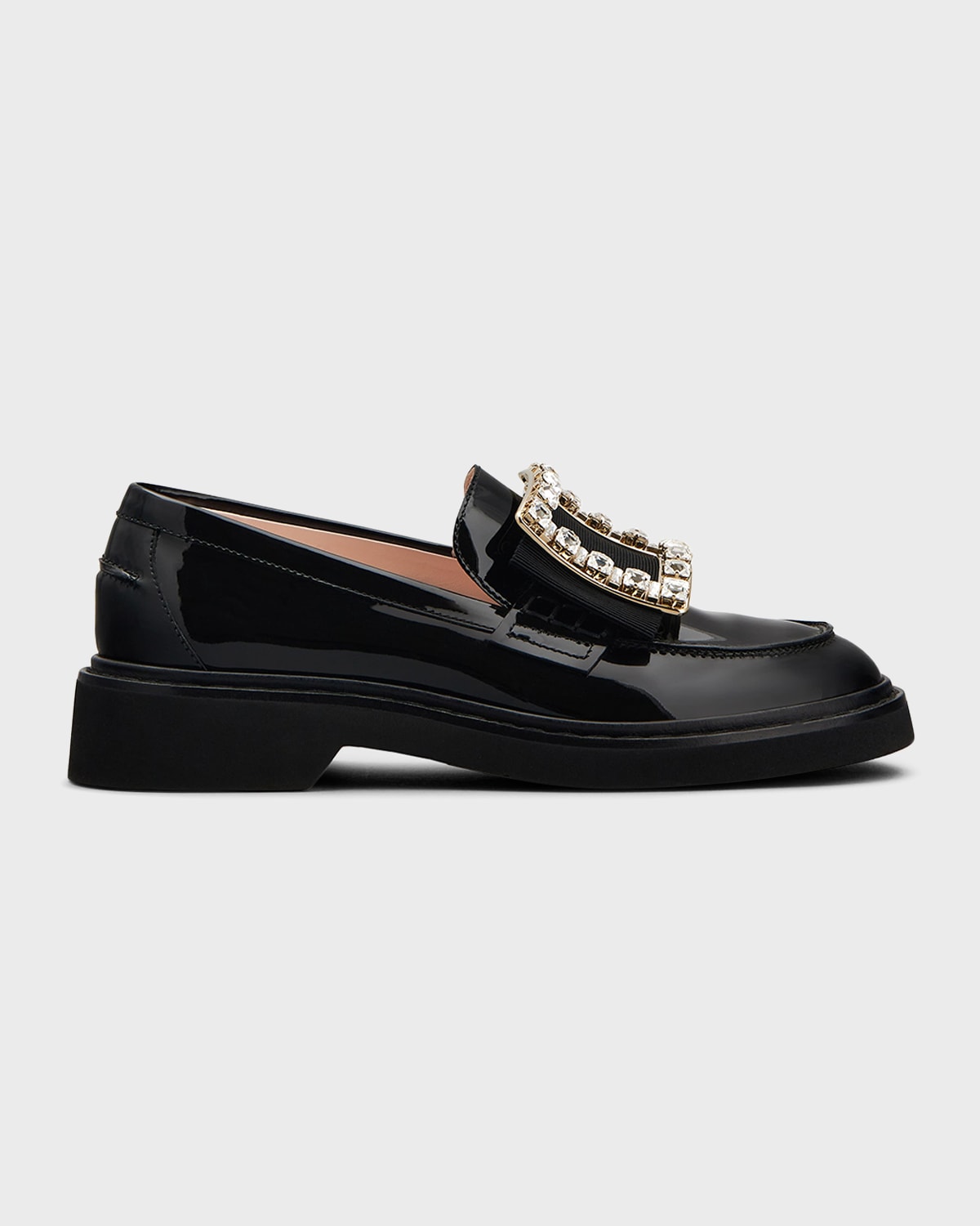 Viv Ranger Patent Crystal-Buckle Loafers