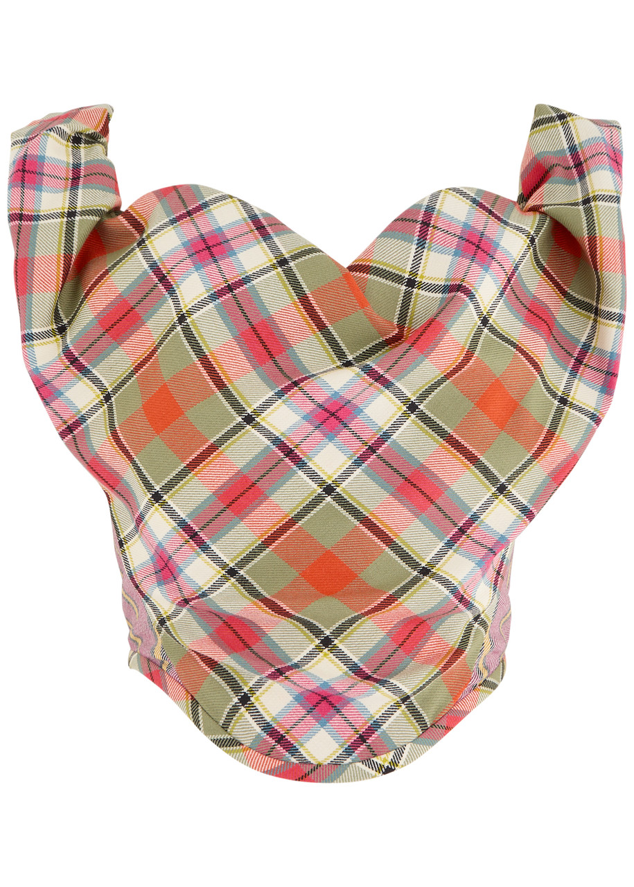 Vivienne Westwood Sunday Tartan Draped Wool Corset top - Multicoloured - 40 (UK8 / S)