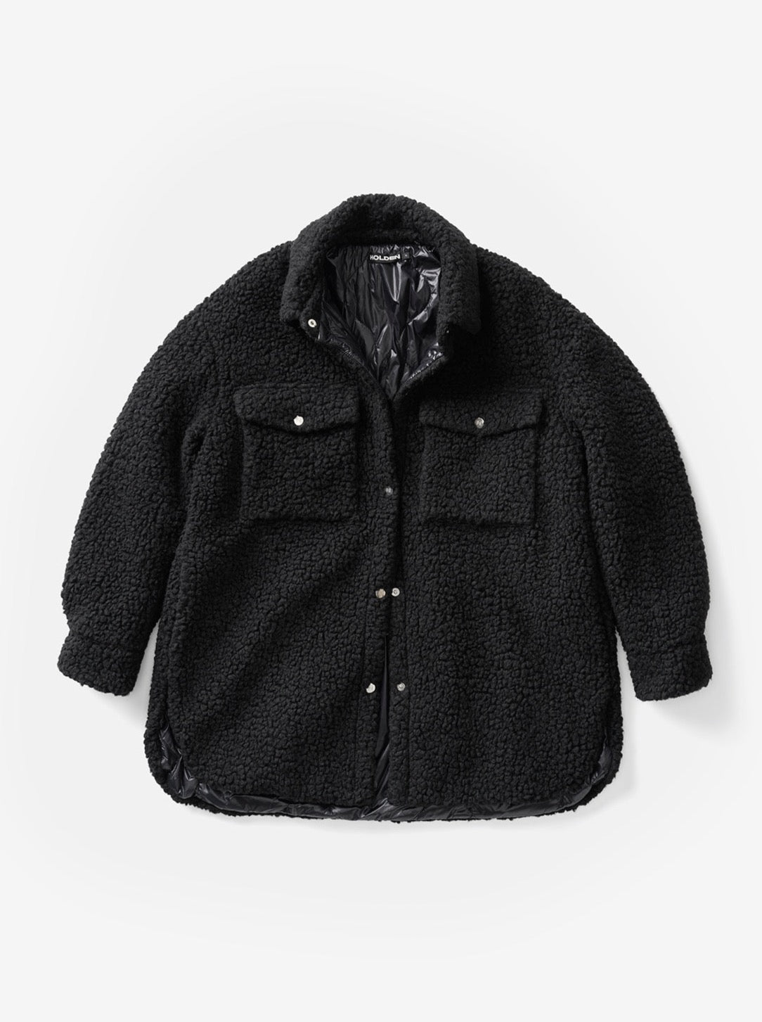 W Padded Wool Sherpa Jacket - Black