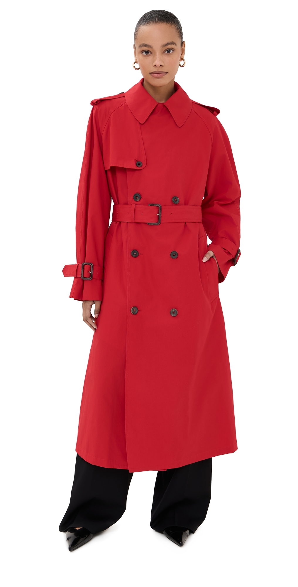 WARDROBE. NYC Trench Coat Red S