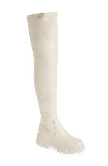 WILD DIVA LOUNGE Premo Over-the-Knee Boot in Beige at Nordstrom Rack, Size 5.5