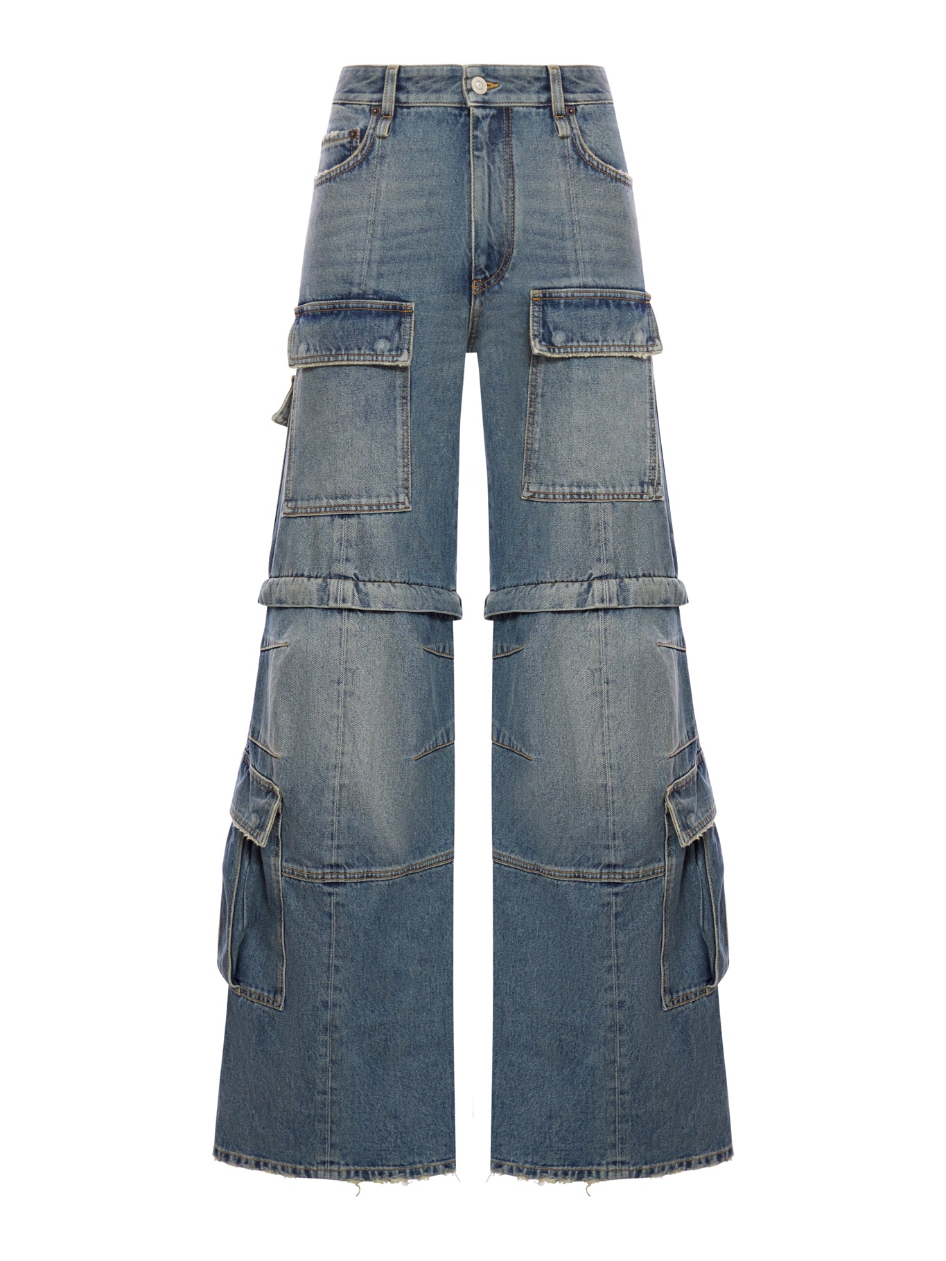 WOMEN`S FLARED CARGO PANTS IN BLUE - Balenciaga - Woman