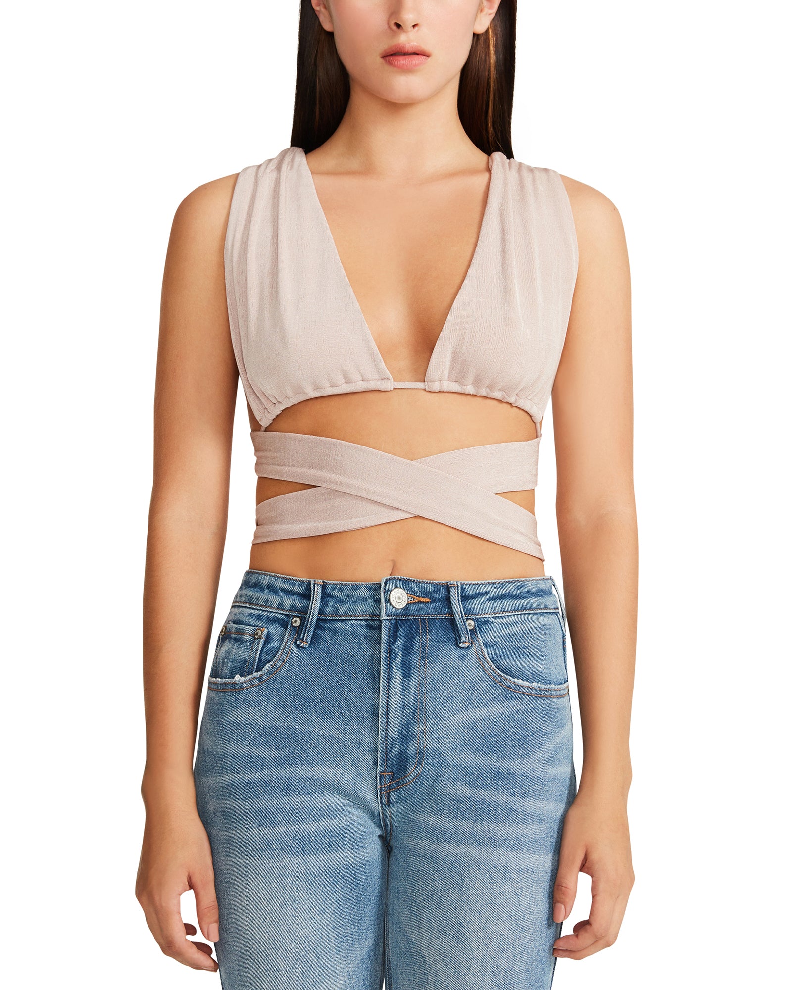 WRAP UP HALTER TOP BLUSH