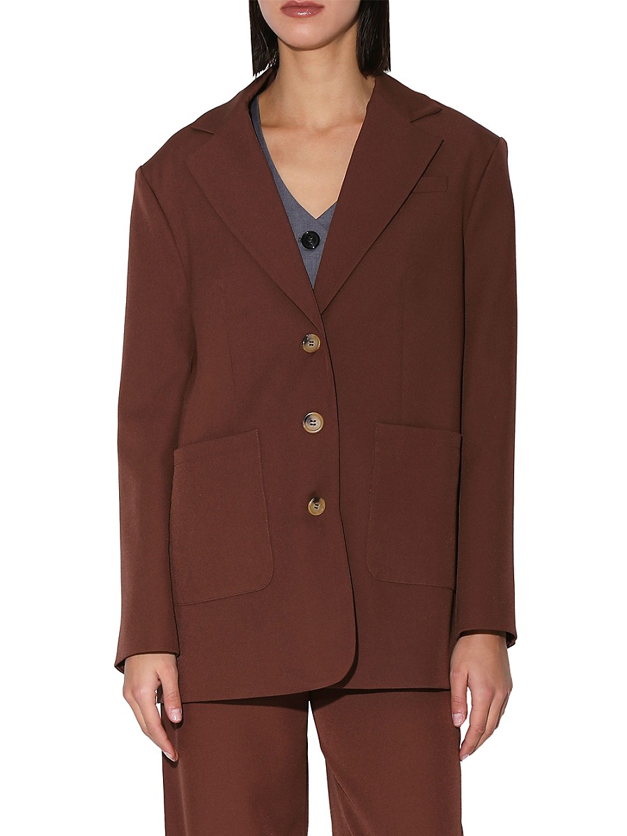 Walter Baker Women's Jagger Belted Oversized Blazer - Chocolate - Size XS