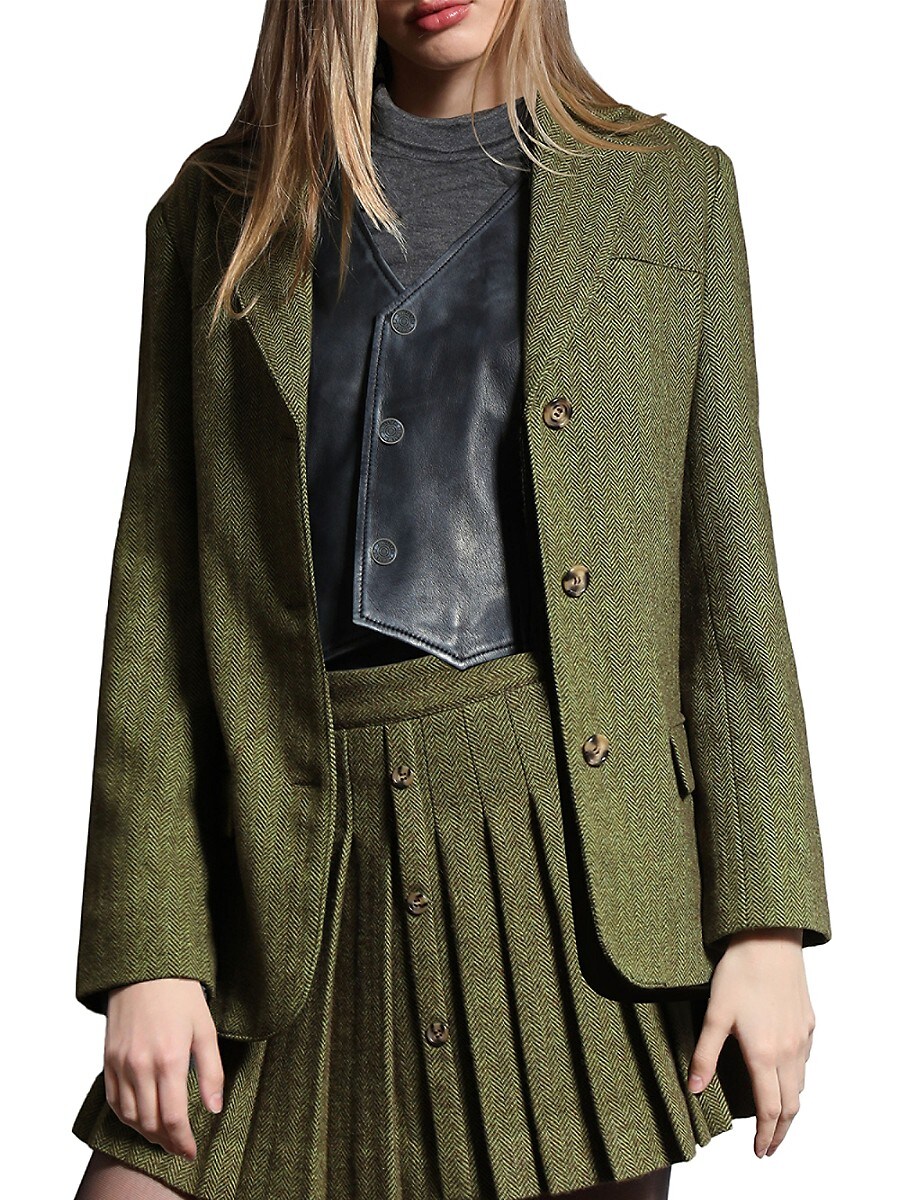 Walter Baker Women's Stormi Longline Blazer - Green - Size XS