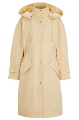 Water-repellent parka jacket in cotton twill- Light Beige Women's Casual Jackets size 4