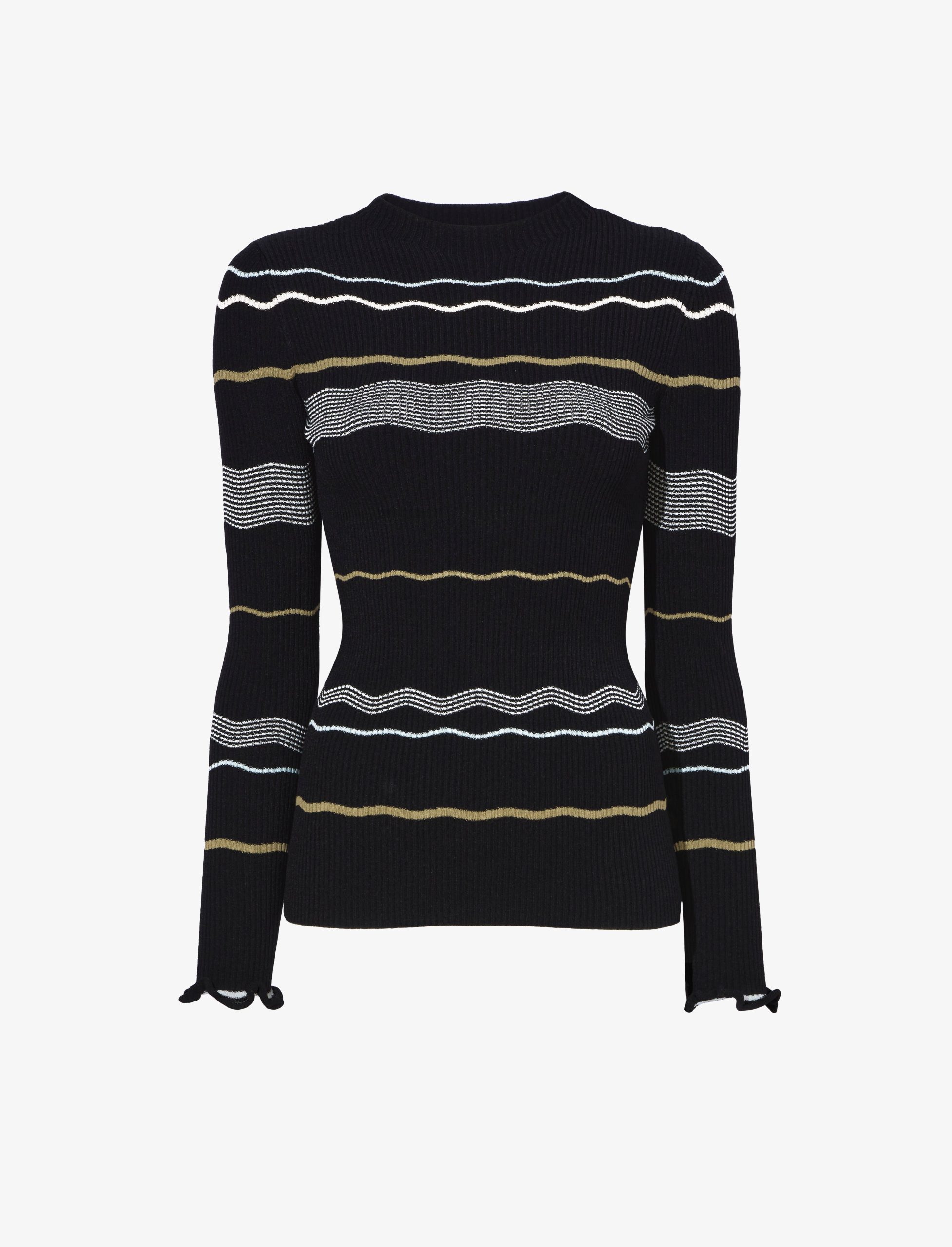 Wavy Stripe Rib Knit Top