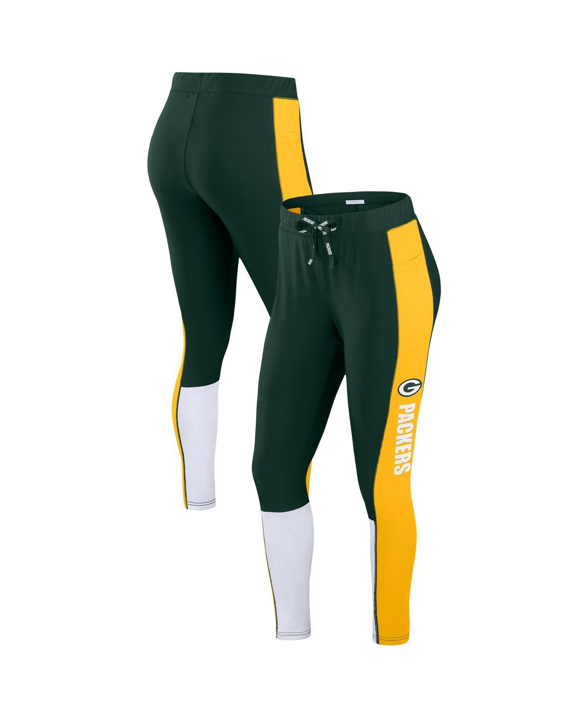 Wear by Erin Andrews Women's Green Bay Packers Color-block Leggings - Green, Yellow