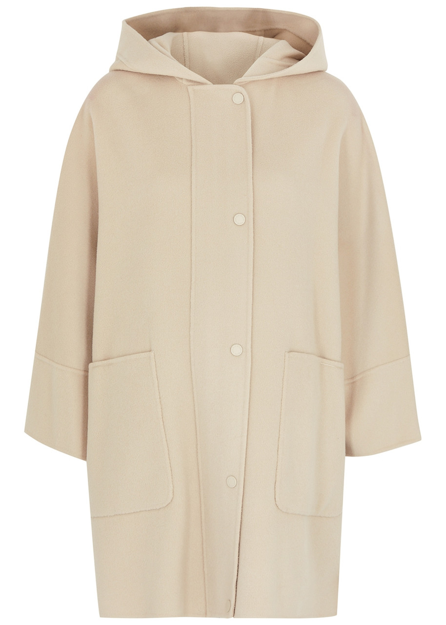 Weekend Max Mara Lollo Hooded Wool Coat - Cream - 10 (UK 10 / S)