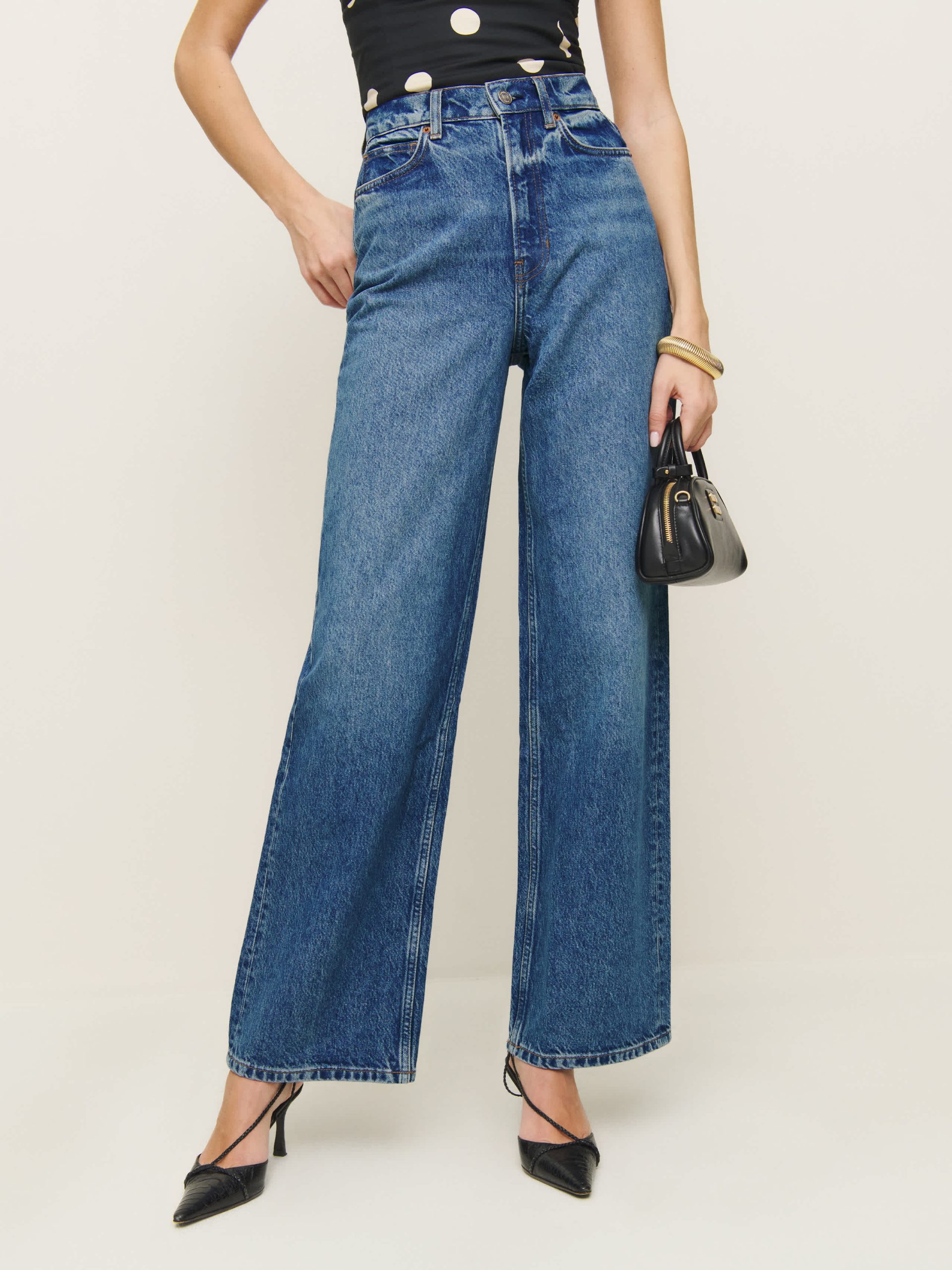 Wes High Rise Wide Leg Jeans