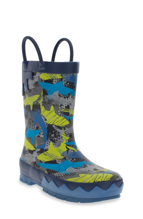 Western Chief Shark Frenzy Waterproof Rain Boot in Blue at Nordstrom, Size 7 M