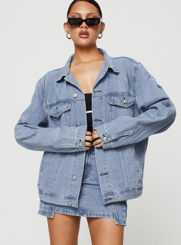 Western Denim Jacket Pale Blue