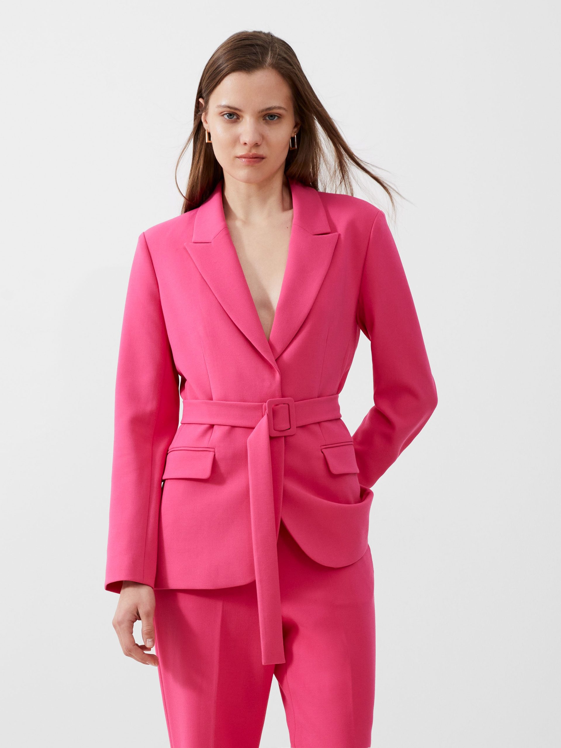 Whisper Belted Blazer French Connection Coats & Jackets Pink 2