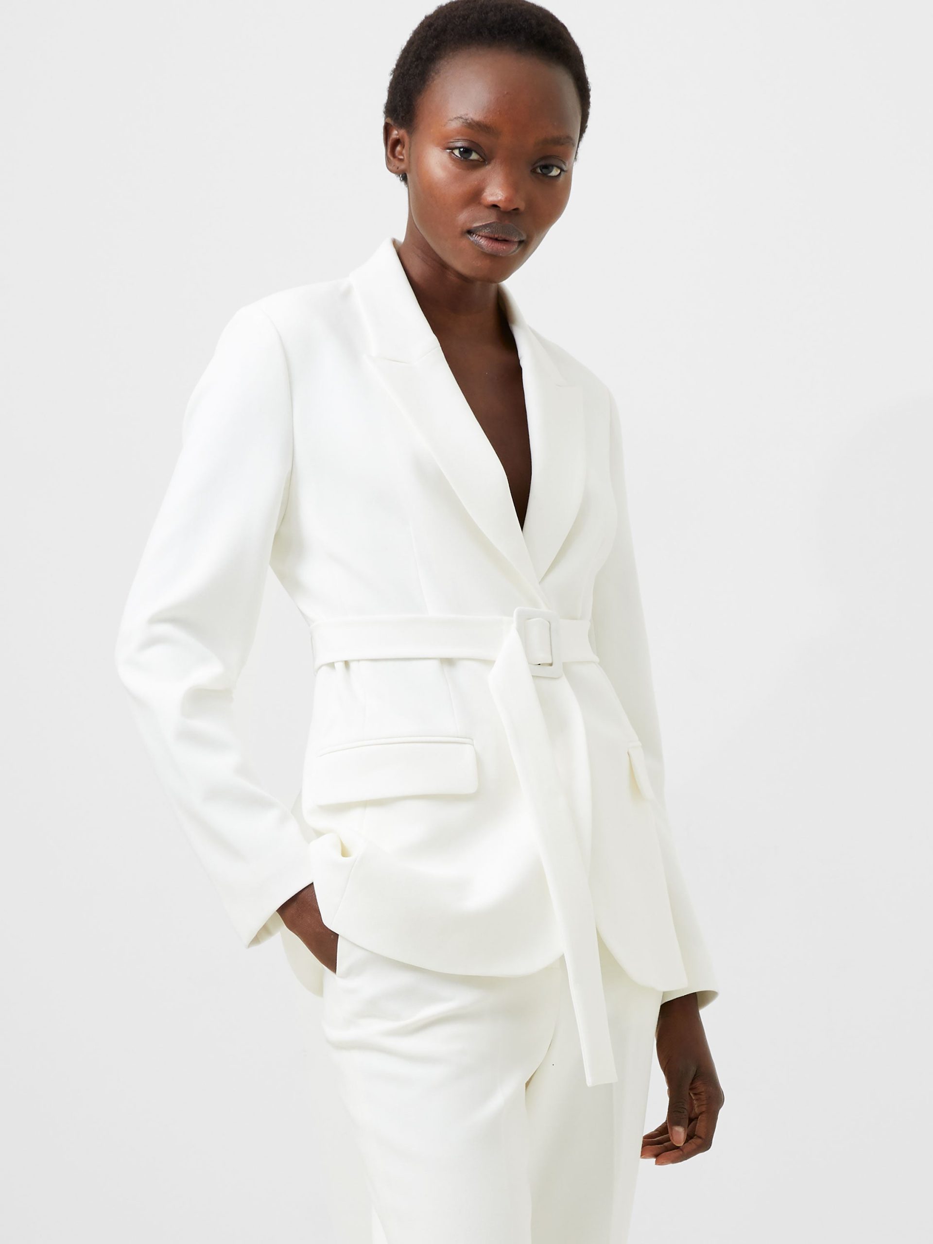 Whisper Belted Blazer French Connection Coats & Jackets White 6