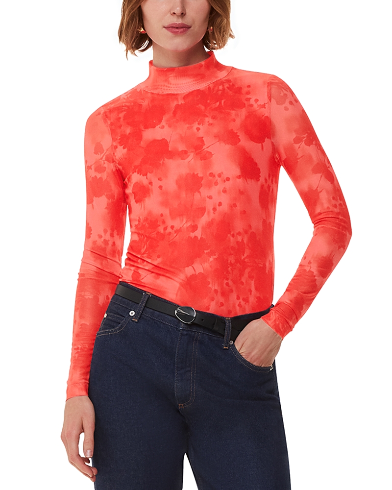 Whistles Blurred Blooms Mesh Top