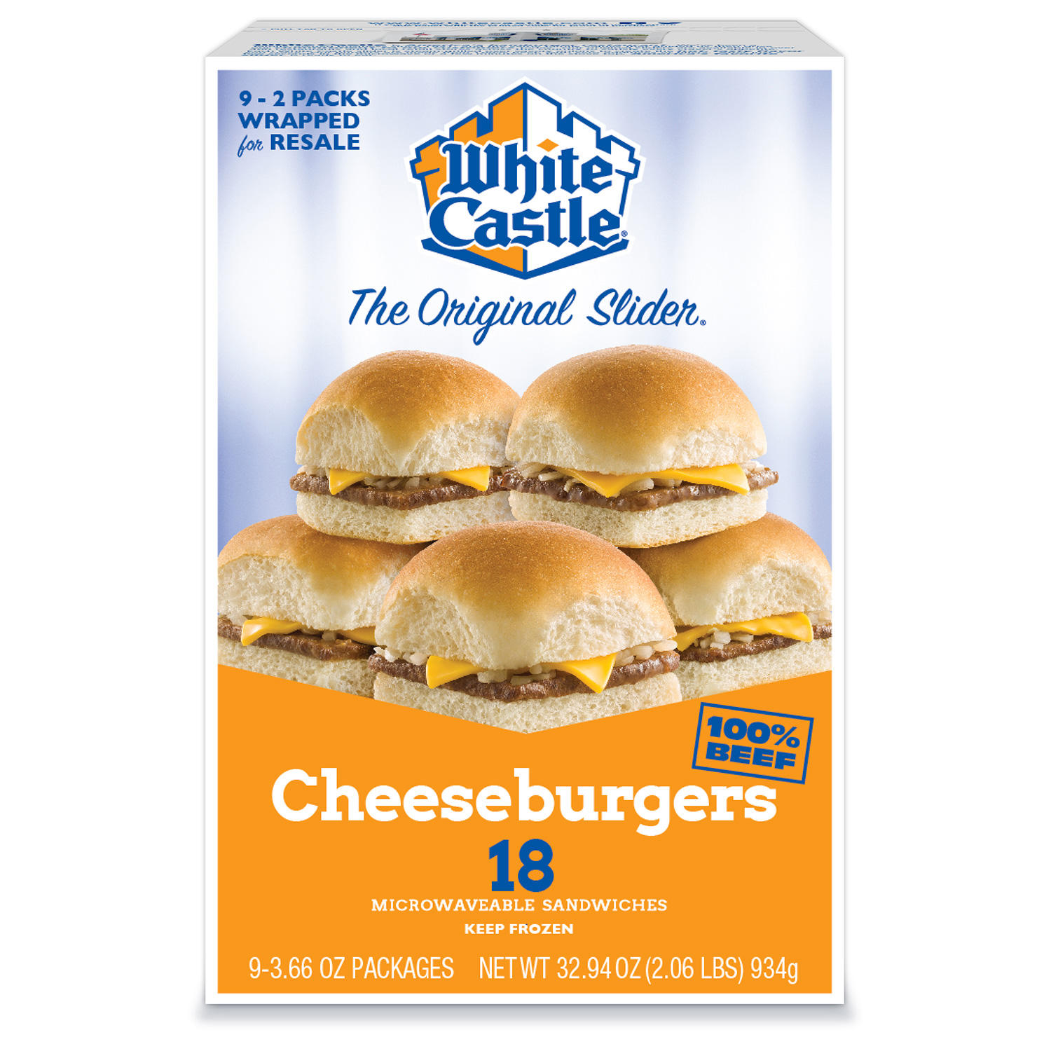 White Castle Classic Cheese Sliders, Frozen, 18 ct.