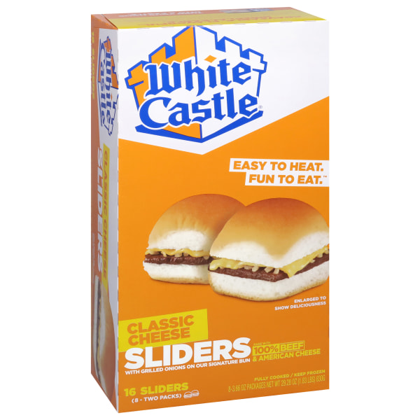 White Castle Individually Wrapped Original Cheeseburger Sliders, 29.28 Oz, Carton Of 16 Sliders