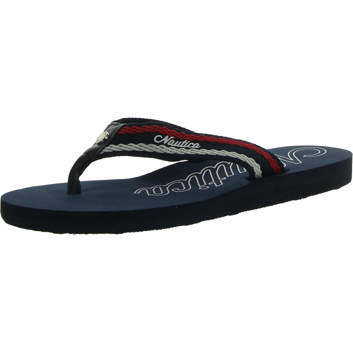 White Dune Webbing Womens Slip On Thong Flip-Flops