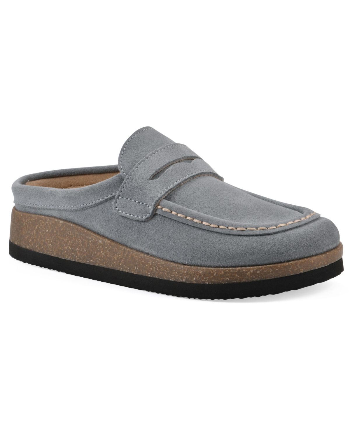 White Mountain Women's Brinlee Footbed Clogs - Blue Raspberry Suede