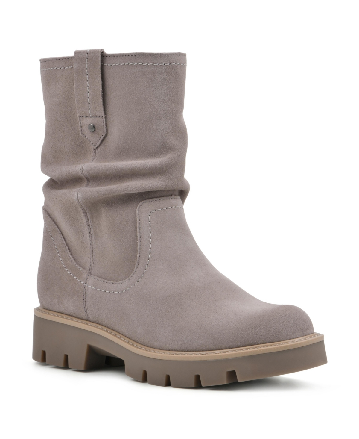 White Mountain Women's Glean Lug Sole Mid Shaft Boots - Light Taupe Suede