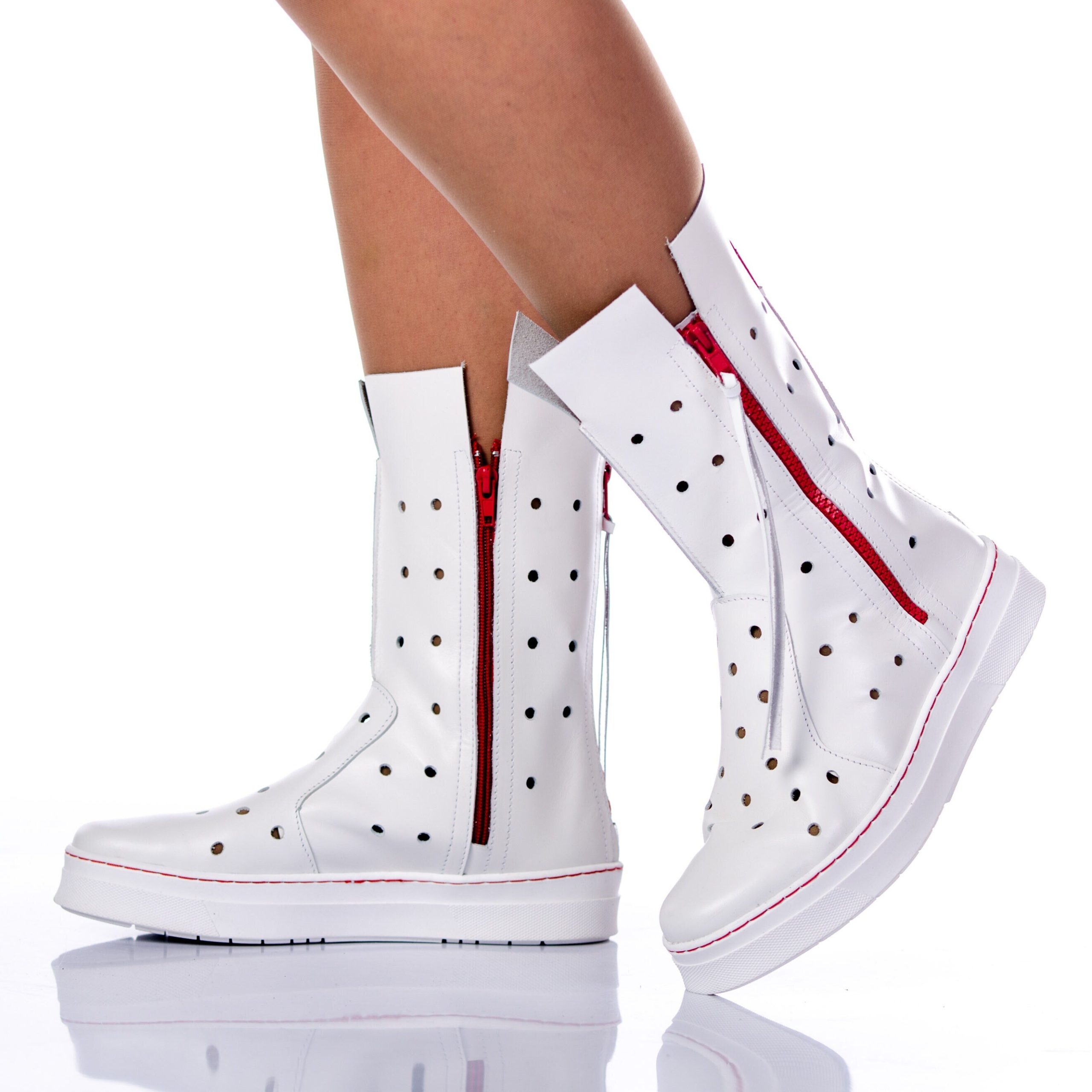 White Rain Ankle Boots For Summer, Woman Breathable Fashion Zipper Sandal Her