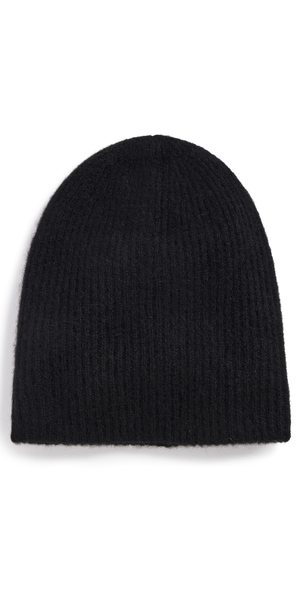 White + Warren Cashmere Plush Rib Beanie Black One Size