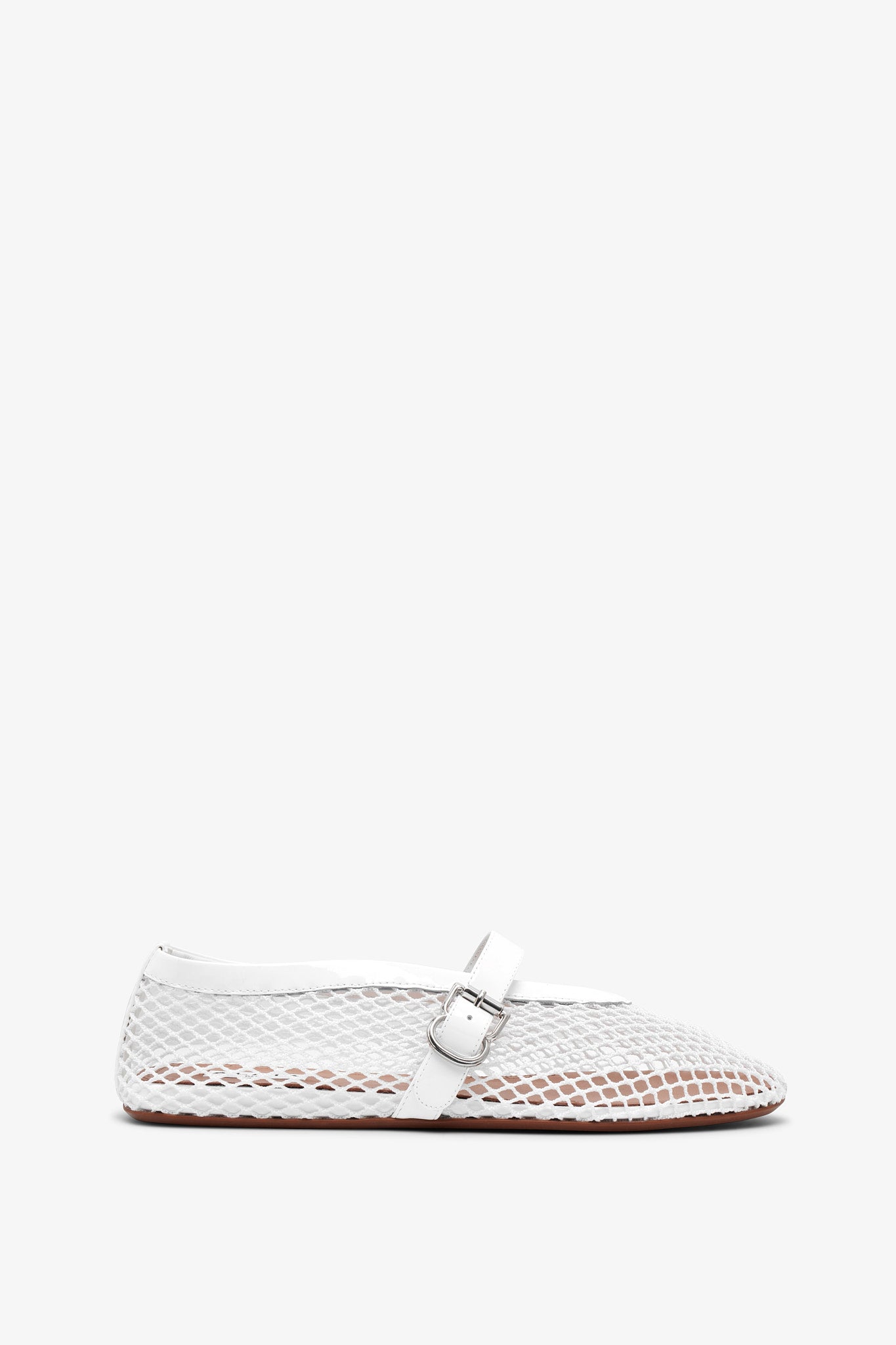 White mesh ballet flats