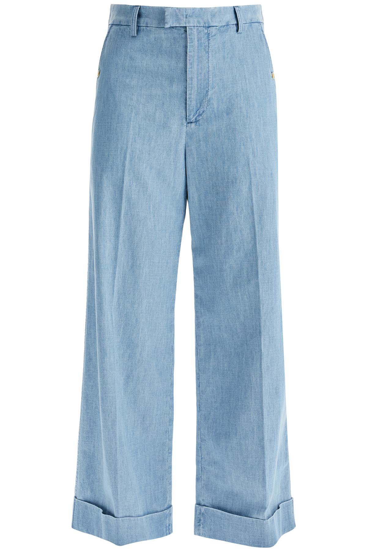 Wide Cropped Fit Denim Pants