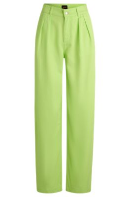 Wide-leg trousers in soft twill- Green Women's Online Exclusives size 0