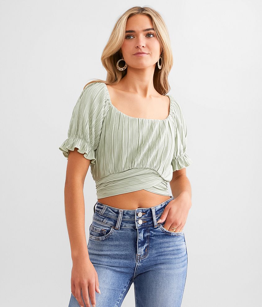 Willow & Root Pleated Wrap Top