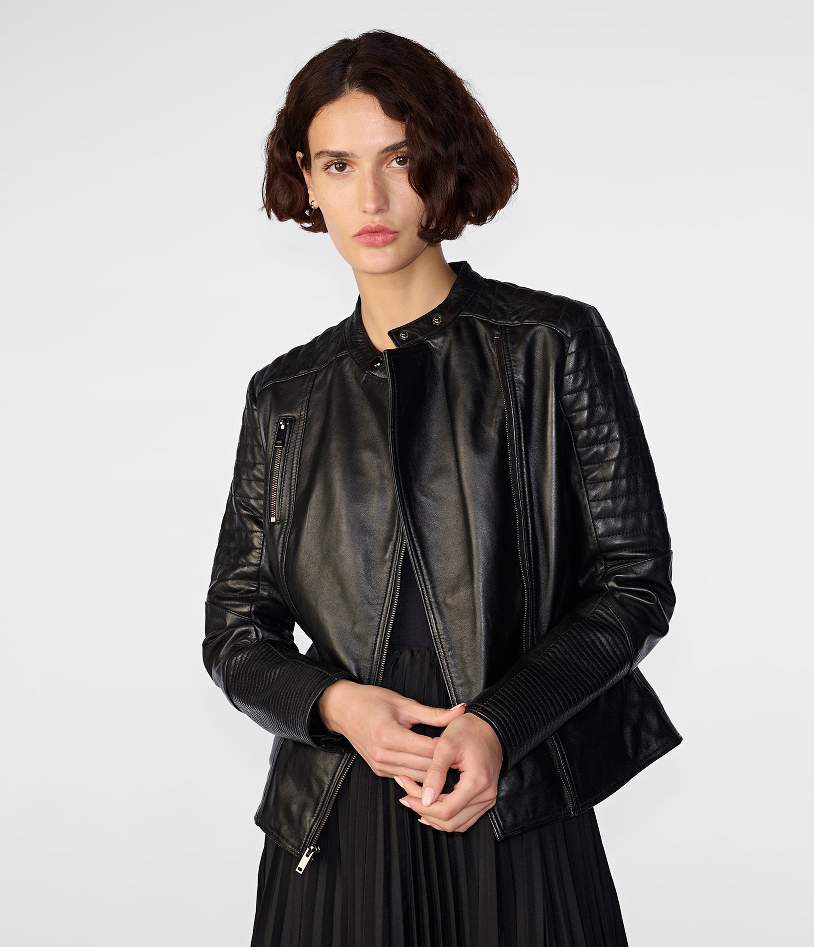 Wilsons Leather | Women's Hadley Quilted Leather Jacket | Black | XS