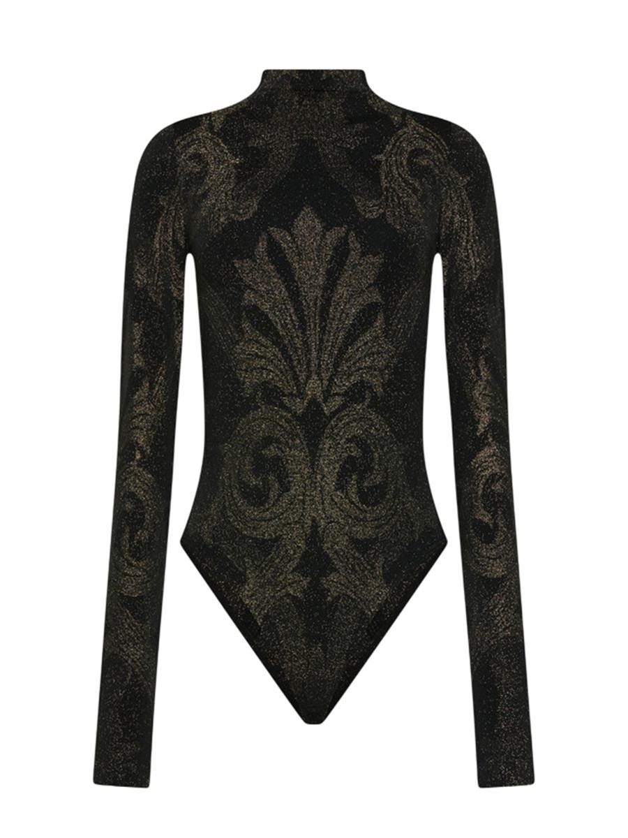 Wolford Metallic Effect Jacquard Floral Bodysuit