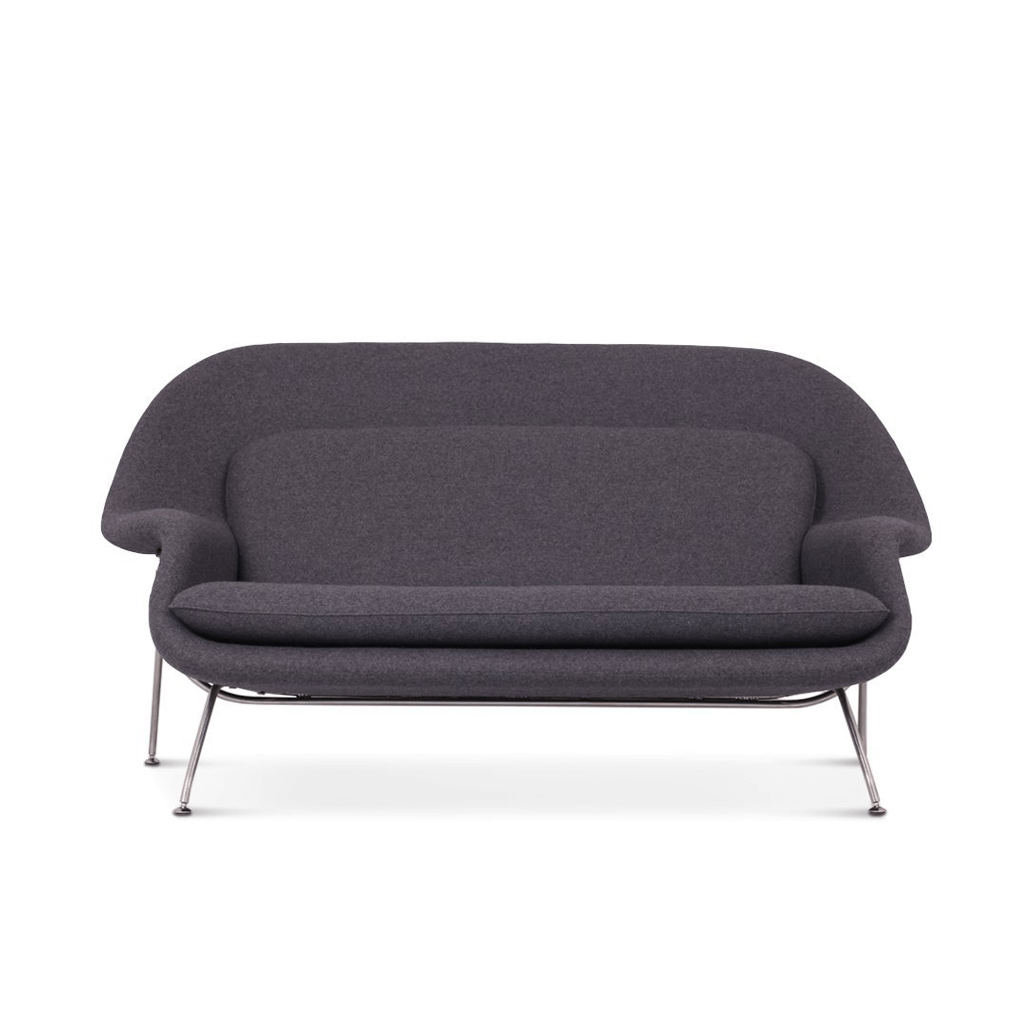 Womb Loveseat - White Powder-Coated Steel Legs Cashmere-Cape Sands