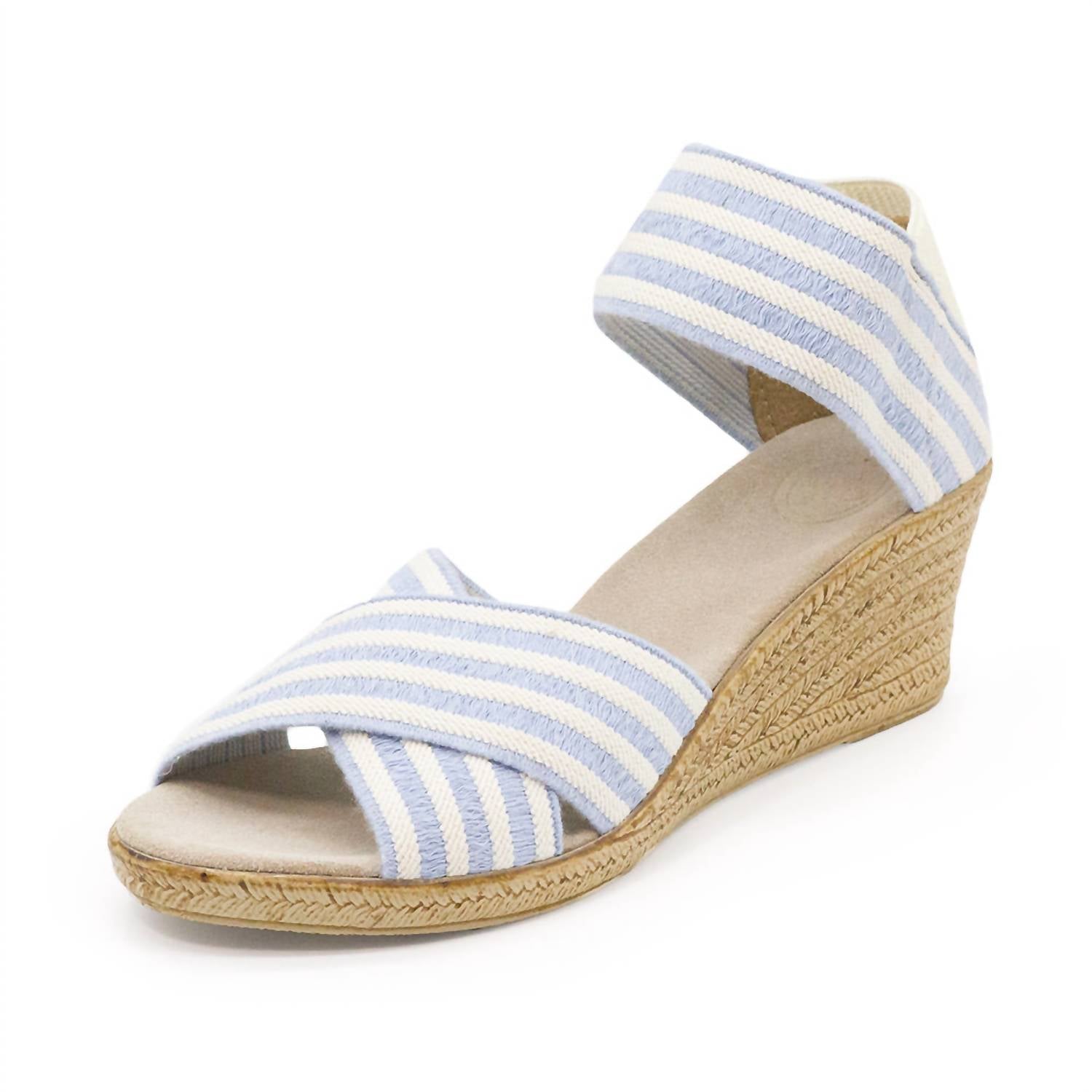 Women Cannon Two-Tone Wedge In Light Blue/white