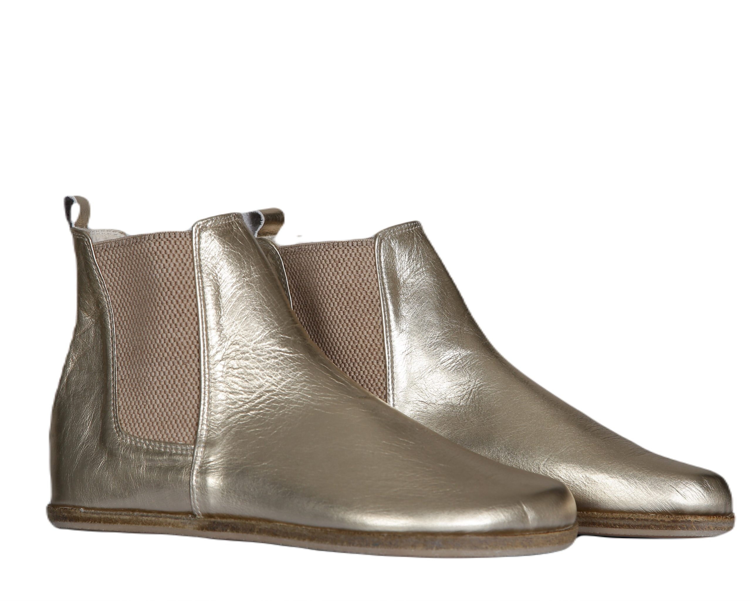 Women Handmade Chelsea Boots Zero Drop, Barefoot Gold Leather, Natural, Colorful, Leather Insole & Outsole