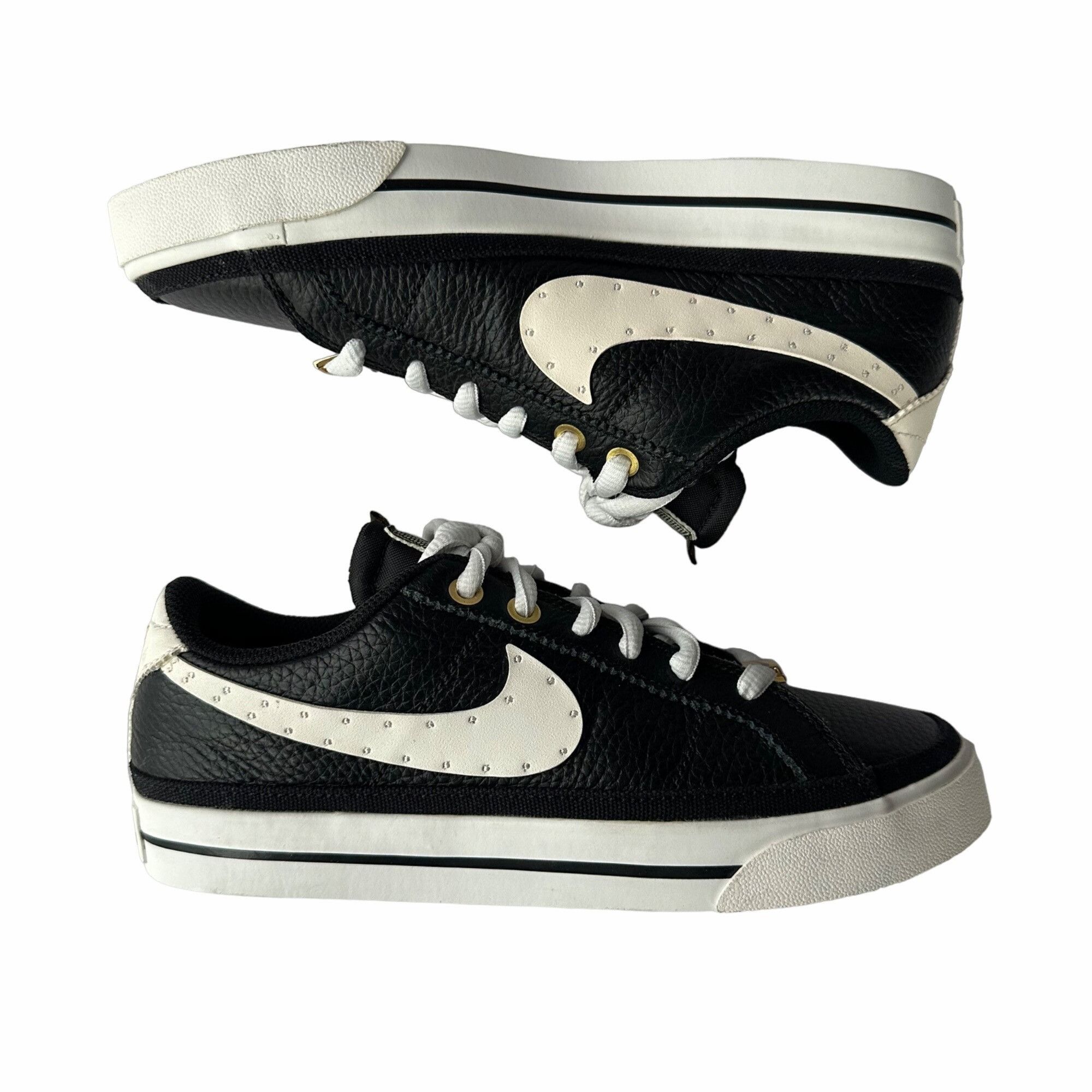 Women Retro Shoes Nike Court Legacy Size 6.5 Black White Dj1