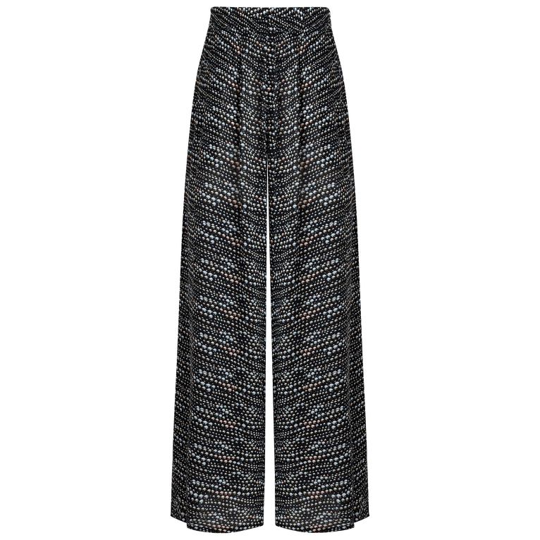 Women Wide-leg Viscose Pants Pearl - Pant - Line - Black - Size XS - Vilebrequin