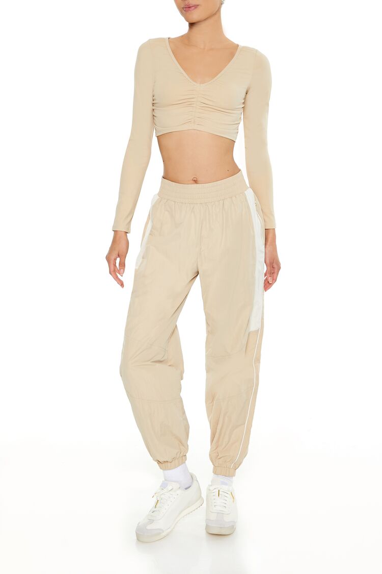 Women's Active Two-Tone Joggers in Desert Sand/Cream, XS