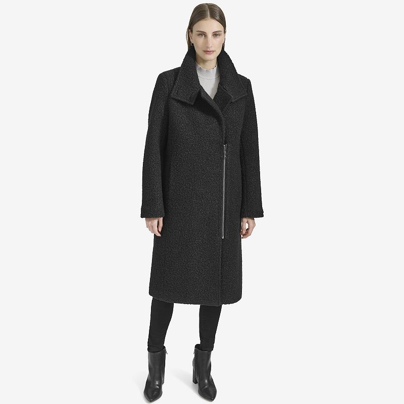 Women's Andrew Marc Boucle Tailored Coat, Size: Large, Black