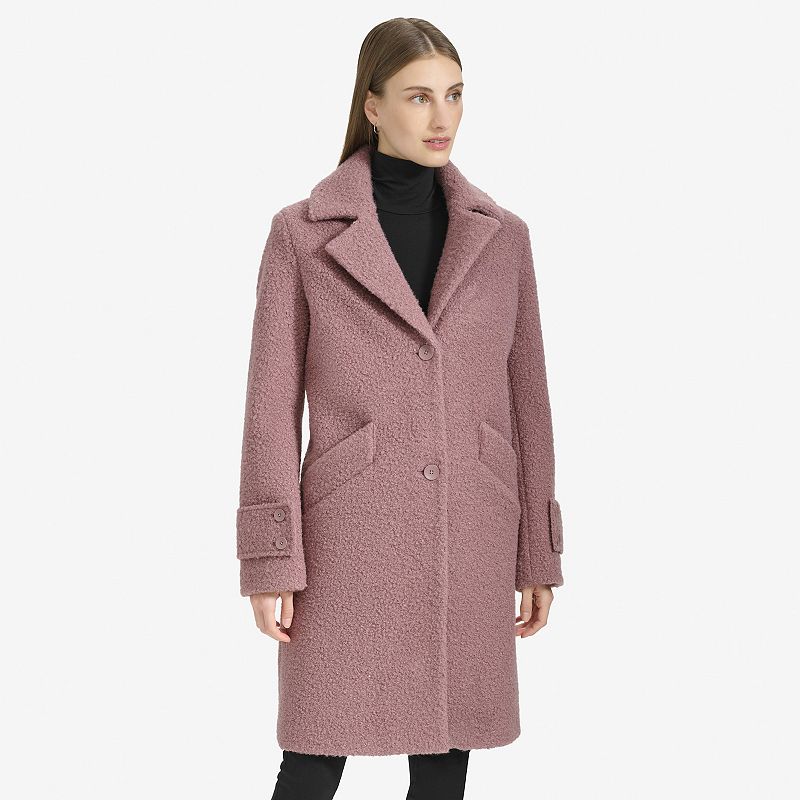 Women's Andrew Marc Notch Collar Tailored Coat, Size: XL, Rose Brown