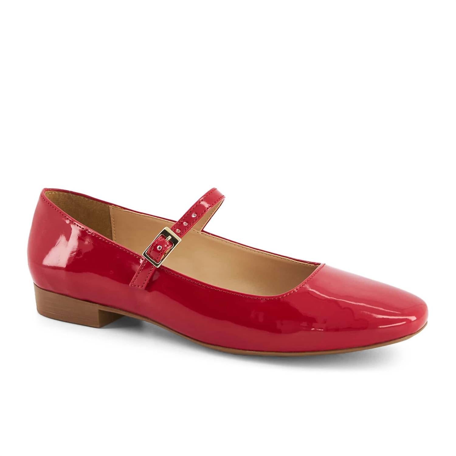 Women's Ballet Mary Janes Shoes In Red