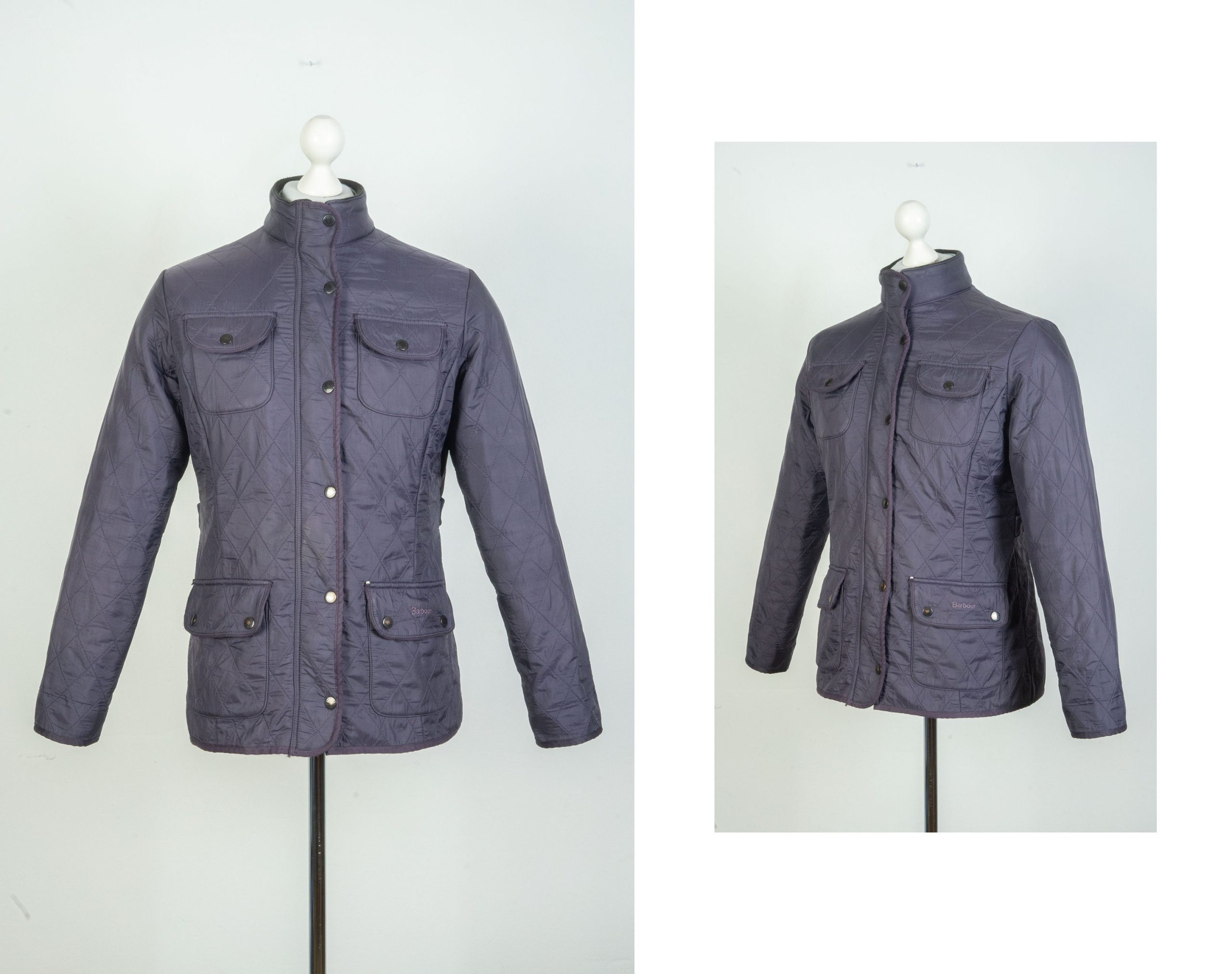 Women's Barbour Utility Quilt Violet Jacket Size Uk 14 USA 10